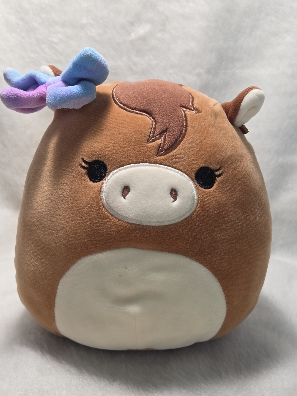 TOMAR Squishmallows 6.5" Brown Horse Stuffed Toy Blue Purple Bow NO HANGTAG